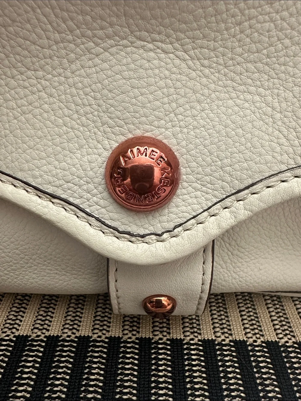 Aimee Kestenberg Cream Great Escape Crossbody Bag with Rose Gold Accents